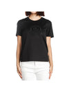 Crystal Logo Short Sleeve T Shirt Black - MONCLER - BALAAN 2