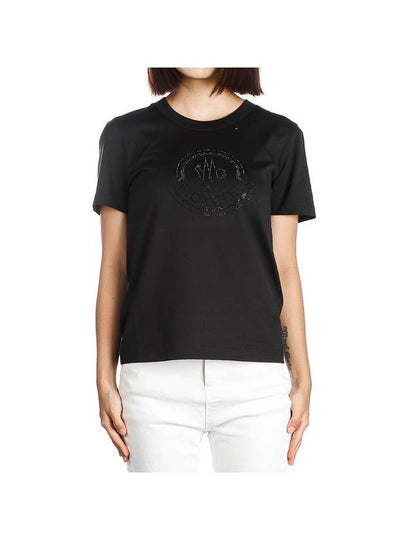 Crystal Logo Short Sleeve T-Shirt Black - MONCLER - BALAAN 2