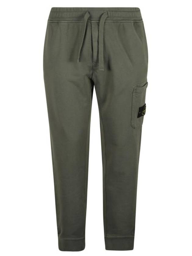 Compass Patch Cotton Jersey Track Pants Dark Green - STONE ISLAND - BALAAN 3