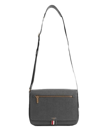 Tonal Strap Leather Reporter Cross Bag Grey - THOM BROWNE - BALAAN 1