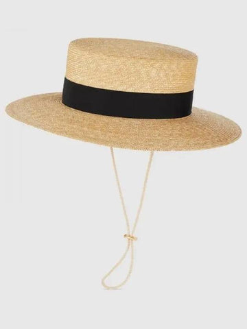 Straw Boater Hat Beige 6968694HAO Nine E9760 - GUCCI - BALAAN 1