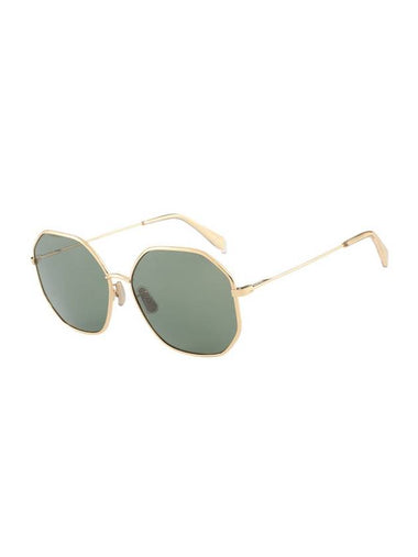 Eyewear Geometric Metal Sunglasses Green Gold - CELINE - BALAAN 1