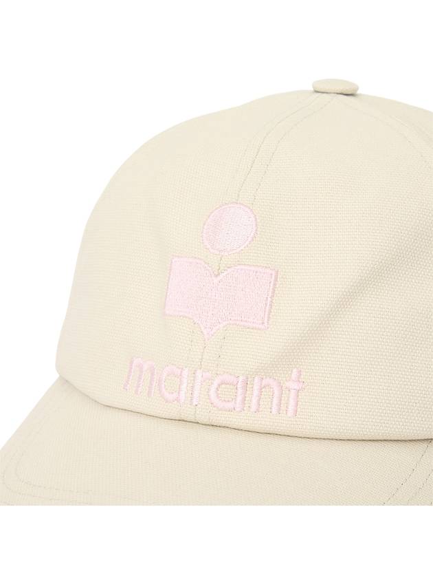 Tyron Logo Cotton Ball Cap Ecru Pink - ISABEL MARANT - BALAAN 6