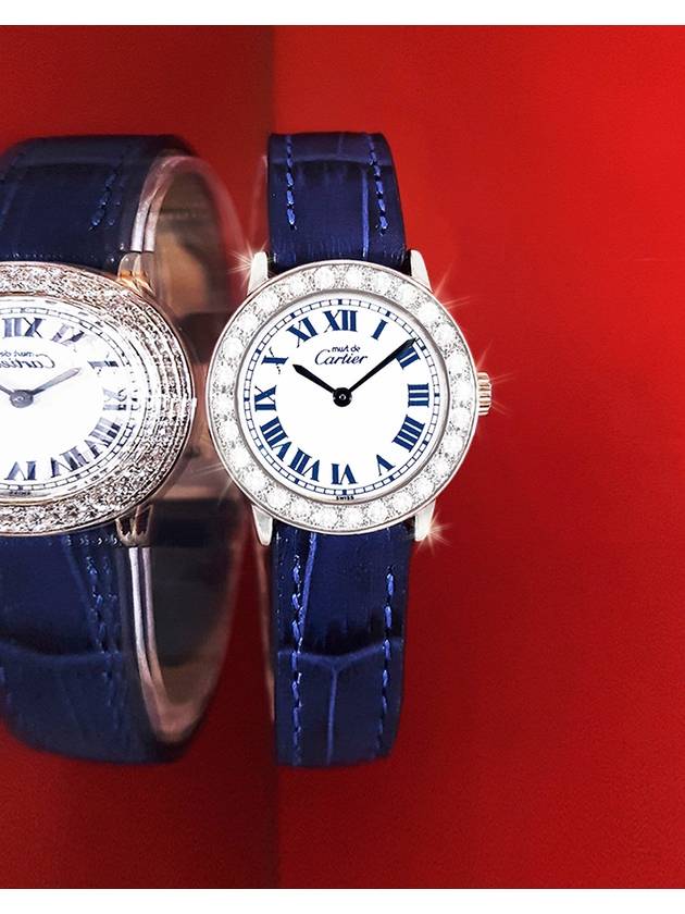 Must Ronde Big Diamond White Roman Dial Women s Watch - CARTIER - BALAAN 8