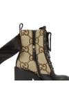 Women's Double G Canvas Middle Boots Camel - GUCCI - BALAAN 10