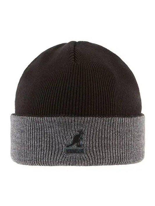 Hat 2978BC BLACK DARK FLANNEL 2978 Cuff Pullon Acrylic Men's Beanie Women's Beanie - KANGOL - BALAAN 1