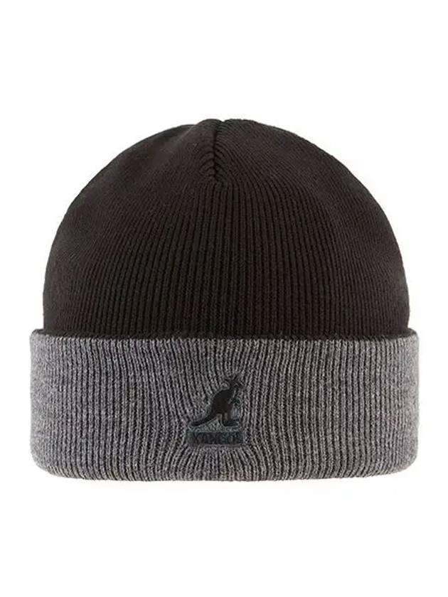 2978BC BLACK DARK FLANNEL Acrylic Cuff Pull On Beanie - KANGOL - BALAAN 2