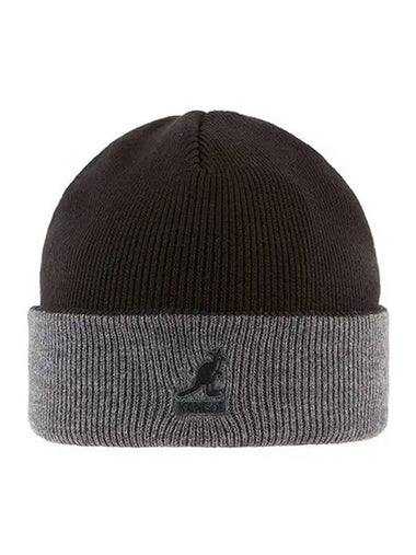 2978BC BLACK DARK FLANNEL Acrylic Cuff Pull On Beanie - KANGOL - BALAAN 1