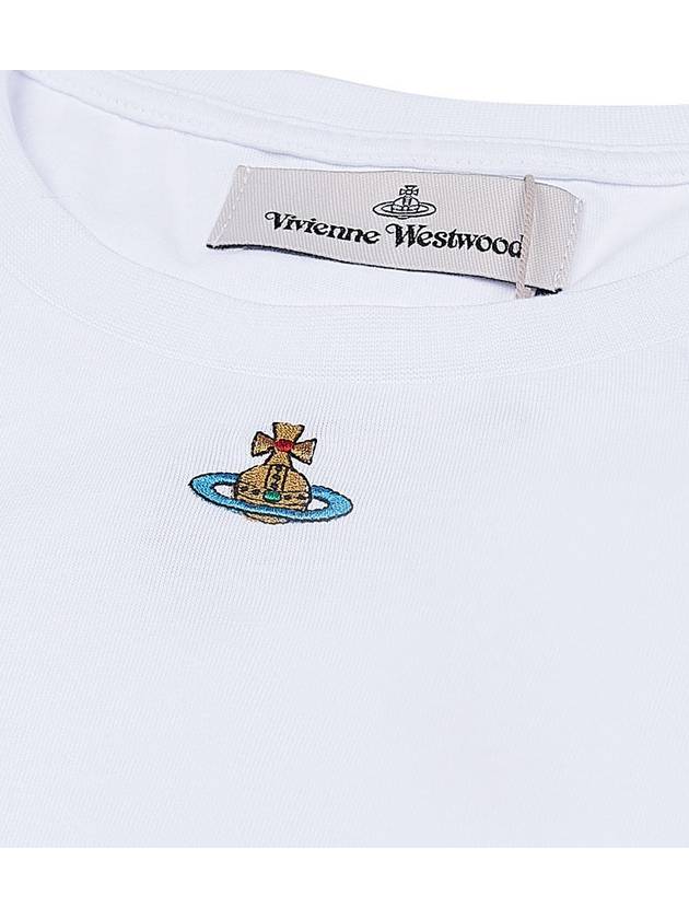 Embroided ORB Peru Short Sleeve T-Shirt White - VIVIENNE WESTWOOD - BALAAN 5