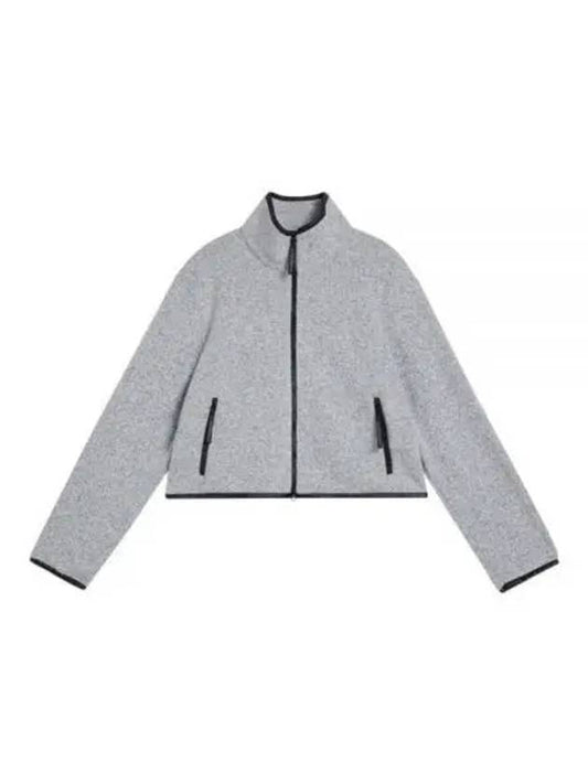 Cirque High Neck Zip-Up Jacket Light Grey Melange - J.LINDEBERG - BALAAN 2