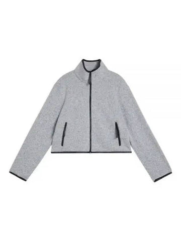 Cirque High Neck Zip-Up Jacket Light Grey Melange - J.LINDEBERG - BALAAN 1