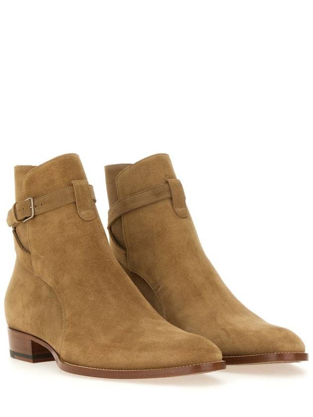 Men's Jodhpur Suede Ankle Boots Tobacco Beige - SAINT LAURENT - BALAAN 3