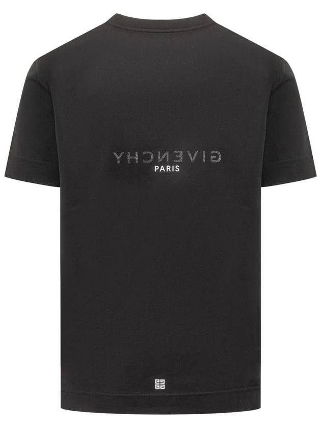 Men's Reverse Logo Round Slim Short Sleeve T-Shirt Black - GIVENCHY - BALAAN 3