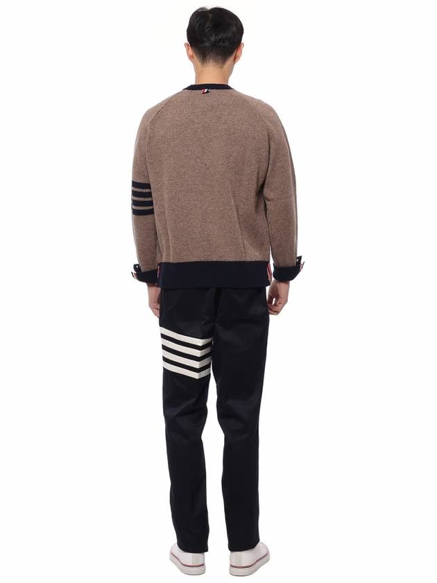 Wool 4 Bar Pullover Knit Top Medium Brown - THOM BROWNE - BALAAN 6