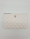 Classic Pouch Small White Caviar Champagne Gold AP4101 - CHANEL - BALAAN 2