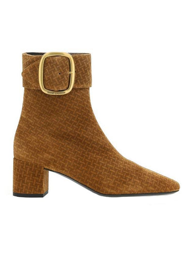 Pattern Buckle Chelsea Boots Brown - SAINT LAURENT - BALAAN 1