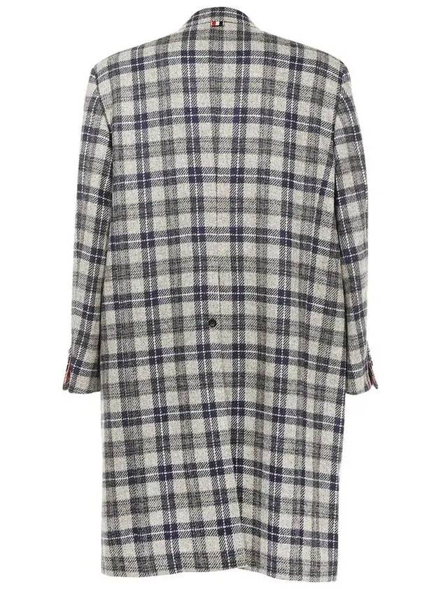 Men's Check Single Coat Gray - THOM BROWNE - BALAAN.