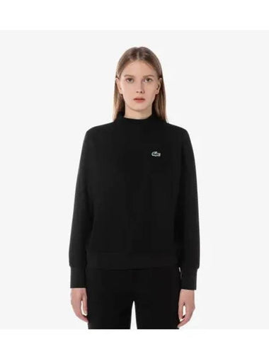 Women s Half High Neck Sweatshirt Black - LACOSTE - BALAAN 1