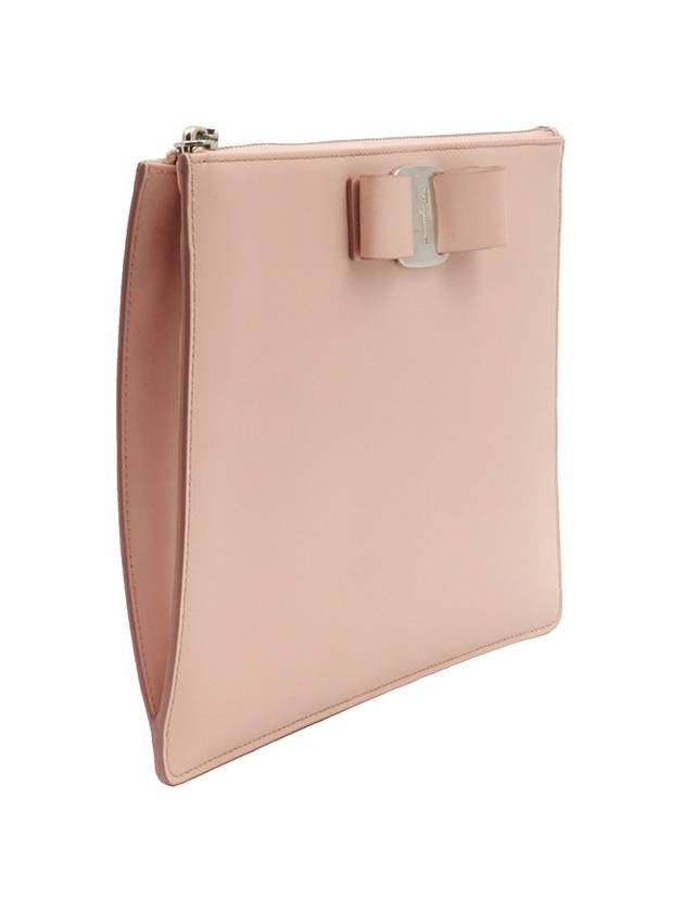 Ferragamo baby pink calfskin silver bara bow hand strap clutch 22 D547 - SALVATORE FERRAGAMO - BALAAN 4