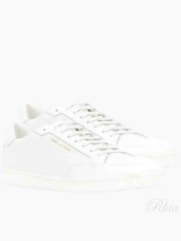 Court Classic Perforated Leather Low Top Sneakers White - SAINT LAURENT - BALAAN 2