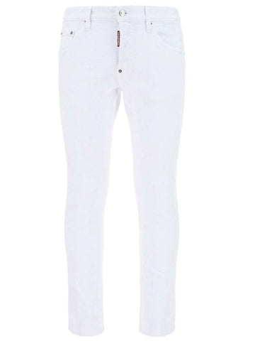 Special Logo Stretch Jeans White - DSQUARED2 - BALAAN 1