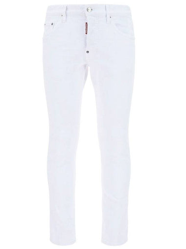 Special Logo Stretch Jeans White - DSQUARED2 - BALAAN 1