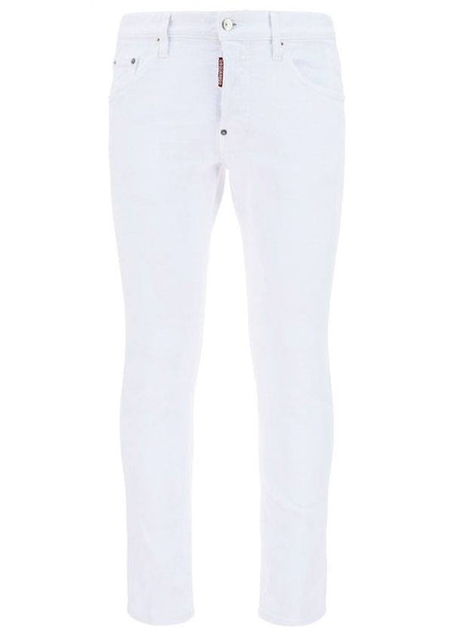 Special Logo Stretch Jeans White - DSQUARED2 - BALAAN 1