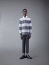 Rugby Stripe Merino 4 Bar Crew Neck Pullover Knit Top Grey - THOM BROWNE - BALAAN 3