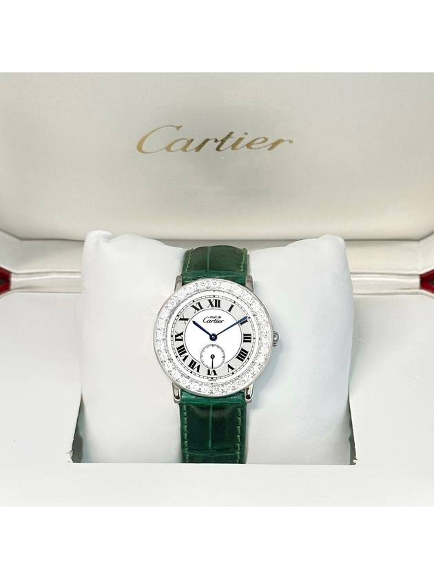 Ronde Big Diamond 18K White Gold Plated Unisex Quartz Watch - CARTIER - BALAAN 10