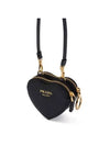 Heart Saffiano Mini Pouch Bag Black - PRADA - BALAAN 3