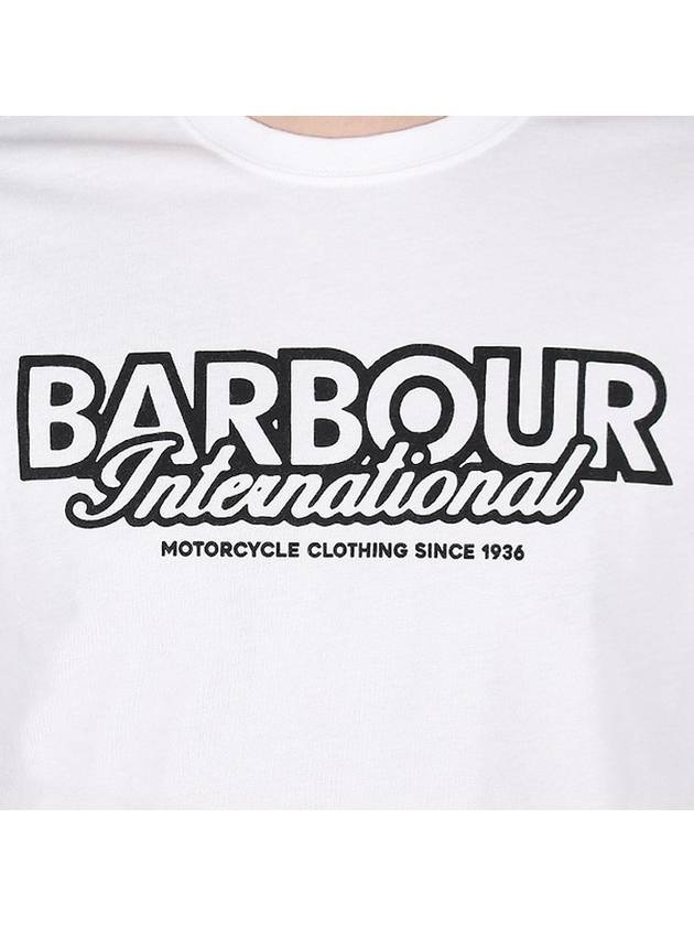 Rowley Logo Cotton Short Sleeve T-Shirt White - BARBOUR - BALAAN 7