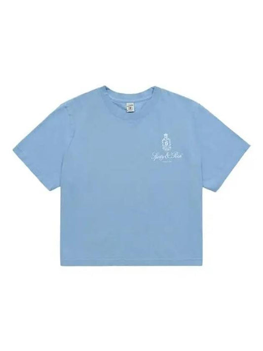 Vendome Cotton Short Sleeve T-Shirt Light Blue - SPORTY & RICH - BALAAN 2