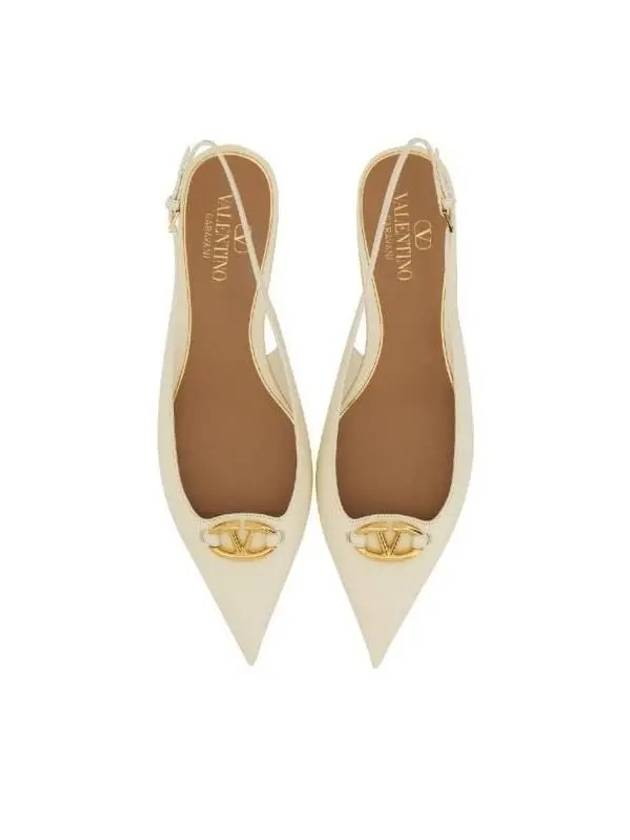 V logo leather flat slingback heel 4W0S0IY1EEY 098 - VALENTINO - BALAAN 5