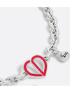 CD Heart Bracelet Silver Finish Brass Red Black Resin - DIOR - BALAAN 2