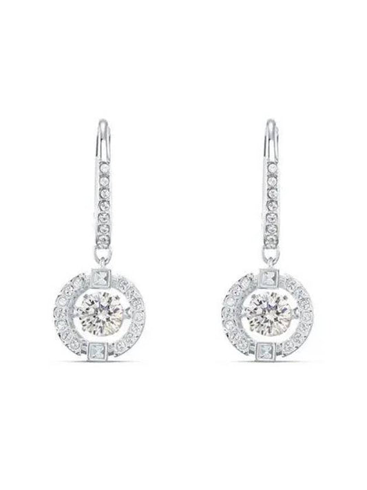 Una Drop Crystal Pierced Earrings Silver - SWAROVSKI - BALAAN 2