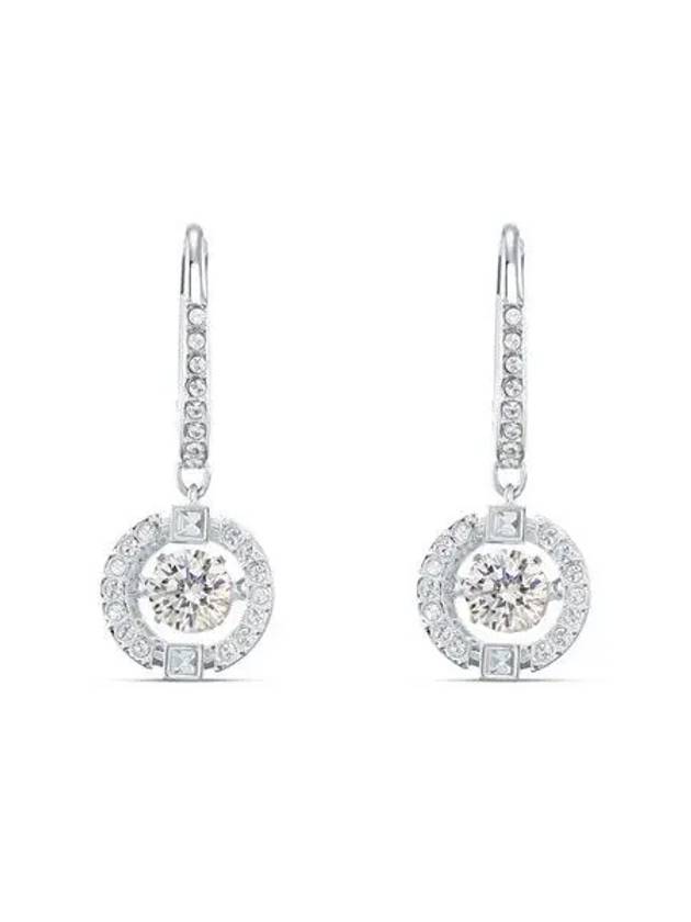 Una Drop Crystal Pierced Earrings Silver - SWAROVSKI - BALAAN 3