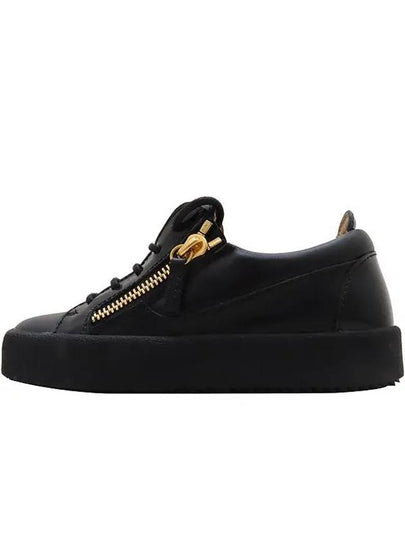 Black color leather May London gold plate zipper decoration women s sneakers 35 - GIUSEPPE ZANOTTI - BALAAN 2