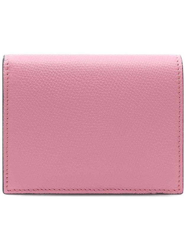 Compact V Logo Signature Calfskin Half Wallet Pink - VALENTINO - BALAAN 5