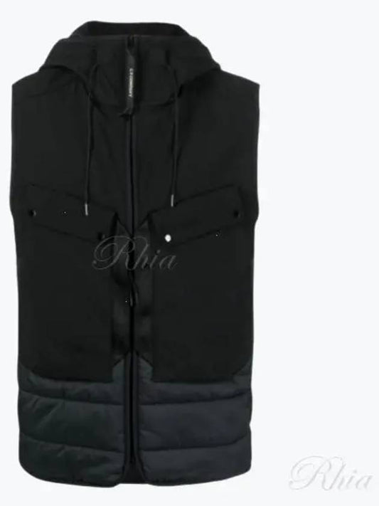 Shell R Mix Goggle Hooded Padded Vest Black - CP COMPANY - BALAAN 2