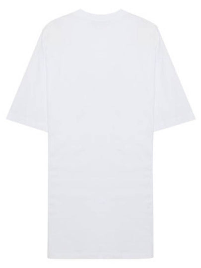 Milano Brushed Logo Cotton Short Sleeve Short Dress White - MSGM - BALAAN 2