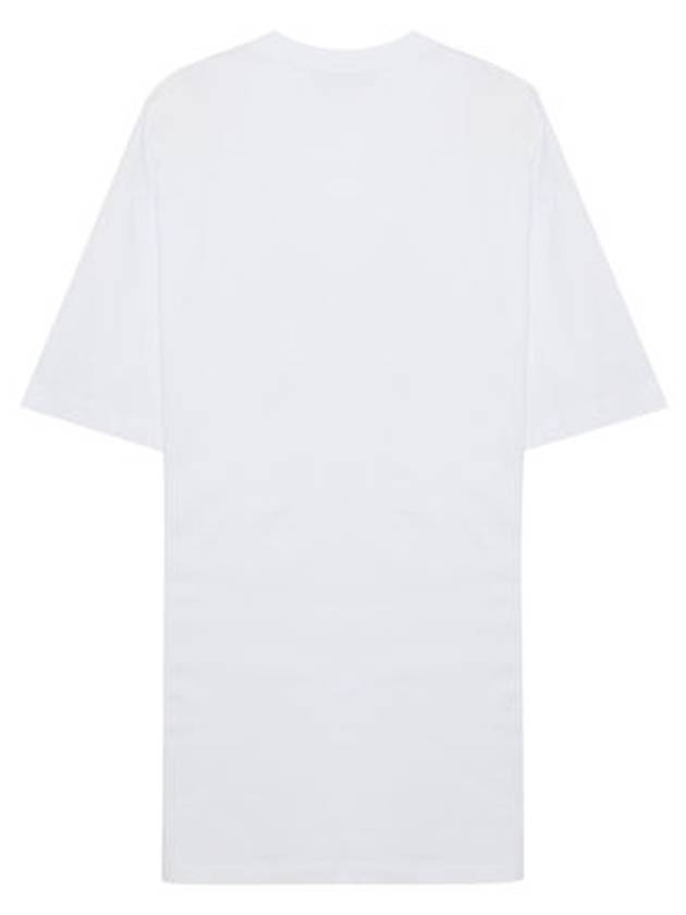 Milano Brushed Logo Cotton Short Sleeve Short Dress White - MSGM - BALAAN 2