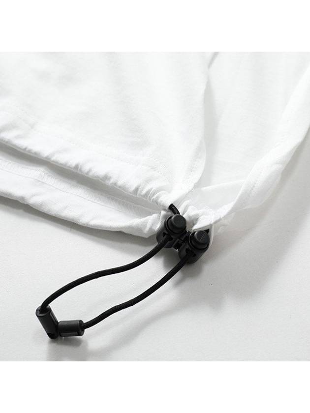 Drawstring Long Short Sleeve T-Shirt White - Y-3 - BALAAN 9