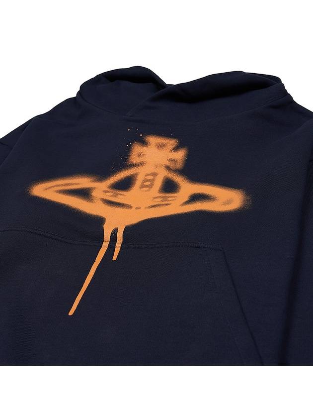 Spray ORB Logo Print Hoodie Navy - VIVIENNE WESTWOOD - BALAAN 4