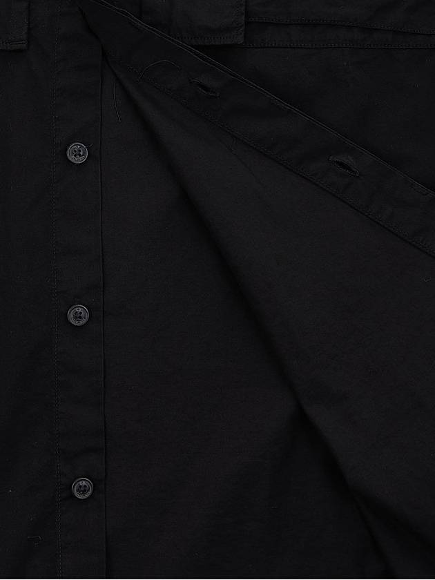 Men's Lens Waffen Gabadin Long Sleeve Shirt Black - CP COMPANY - BALAAN 9