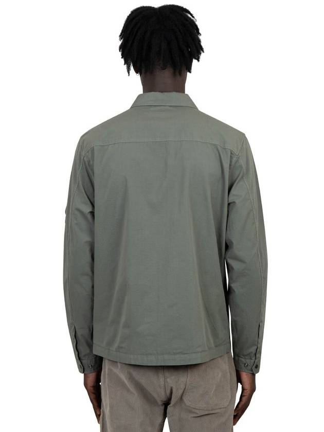 Organic Gabardine Over Long Sleeve Shirt Grape Leaf - CP COMPANY - BALAAN 3