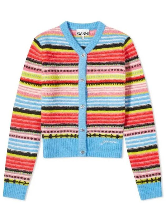 Soft Wool Stripe Cardigan - GANNI - BALAAN 2