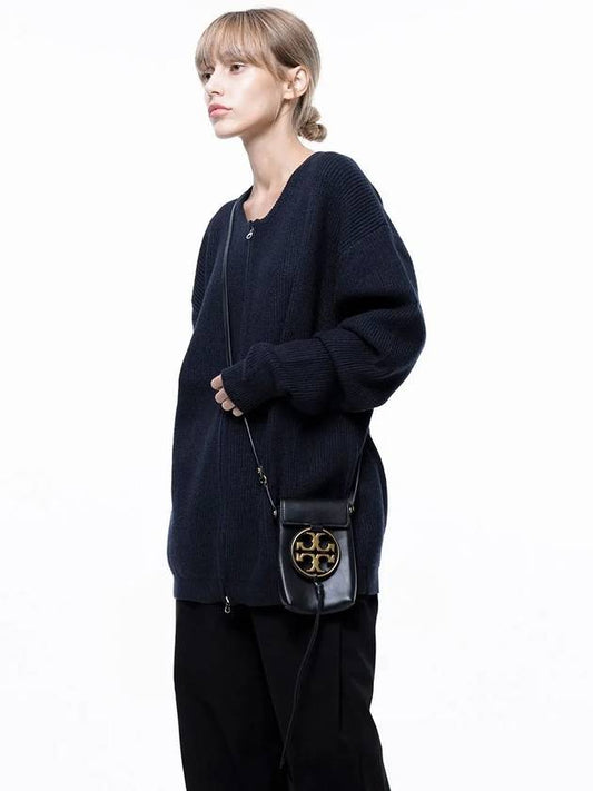 For Woman Women s Soft Two way Knit Cardigan Navy W243TP10NY - CHANCE'S NOI - BALAAN 2