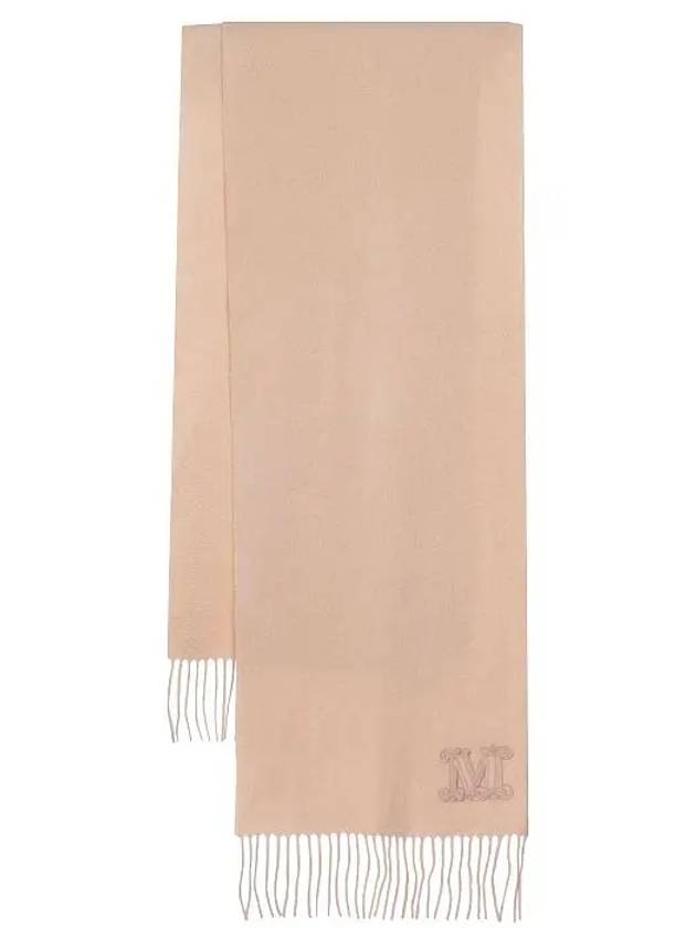 Wsdalia Embroidered Logo Cashmere Scarf Pink - MAX MARA - BALAAN 3