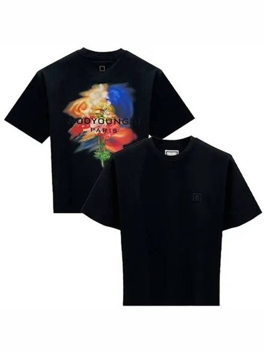 Swaying Flower Back Logo T Shirt Black Women s M243TS06715B - WOOYOUNGMI - BALAAN 1