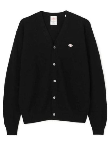 V-Neck Knit Cardigan Black - DANTON - BALAAN 1